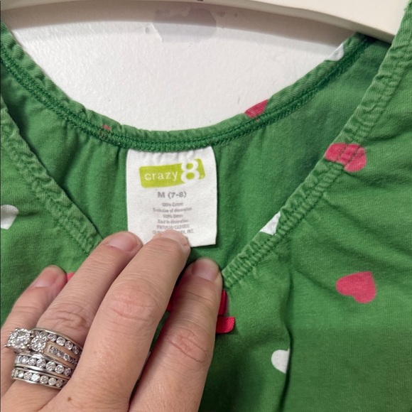 Crazy 8 Green Dress with Heart Pattern - Picture 2 of 2